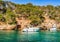 Majorca Spain, yacht anchored at bay of Cala Figuerea