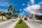 Majuro town central boulevard view. Central Business district, Marshall Islands, Micronesia, Oceania.