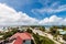 Majuro town centre aerial view, Central Business district, Marshall Islands, Micronesia, Oceania, South Pacific Ocean.