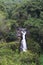 Makahiku Falls plummeting over a cliff in the middle of a rainforest in Maui, Hawaii