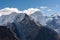 Makalu mountain peak, fifth highest peak in the world view from Chukung Ri view point, Himalaya mountains range, Nepal