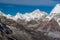 Makalu mountain peak, fifth highest peak in the world view from Mera peak base camp, Himalaya mountains range in Nepal