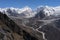 Makalu mountain peak, fifth highest peak in the world view from Nankart Shank view point in Dingboche, Everest base camp trekking