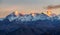 Makalu Peak and Kanchenjunga sunset of Himalaya mountains in Shigatse city Tibet Autonomous Region, China