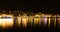 Makarska city in the night, popular Croatian resort