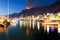 Makarska, Dalmatia, Croatia - A wildfire in the mountains of Makarska at night