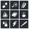 Make a fire, the fire source icons. Vector Illustration.