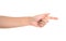 Make a fist with one hand and extend your index finger to point forward