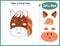 Make a horse face funny game for kids. Cut and glue educational activity page