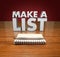 Make a List 3d Words Notepad Paper Pen Table
