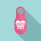 Make love door tag icon, flat style