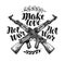 Make love not war, label. Crossed assault riffle associated barbed wire. Lettering, calligraphy vector illustration