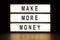 Make more money light box sign board