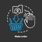 Make order chalk concept icon. Customer service idea. Digital purchase. Online store shopping. E-commerce and