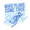 Make plans come true. Lineart concept illustration