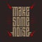 Make Some Noise - music poster with red lightning. Rock t-shirt design. T-shirt apparels cool print