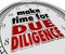 Make the Time for Due Diligence 3d Words Clock Business Obligation