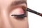 Make-up artist apply eyeshadow with brush, beauty