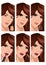 Make-up beauty woman set of lips eyes face vector illustration.