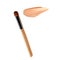 Make up brush with beige foundation cosmetic isolate