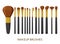 Make up brushes set. Cosmetic icons collection