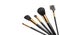 Make-up Brushes set over white background. Various Professional makeup brush on white in studio. Make up artist tools