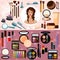 Make-up collection of professional cosmetics