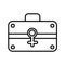 Make-up kit line icon. Women`s case vector illustration isolated on white. Bag outline style design, designed for web