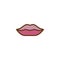 Make up Lips filled outline icon