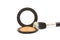 Make-up powder compact with brush isolated