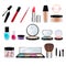 Make-up realistic icons set.