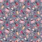 Make Up seamless pattern. Fashion. Glamor accessories. Watercolor pattern with  lipstick, perfume and nail polish on a gray