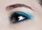 Make up trend: blue shiny eyeshadows.