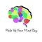 Make Up Your Mind Day. 31 Dec. Colorful Human brain icon. Concept of the thinking process, brainstorming, good idea, brain activit