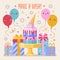 Make a Wish Birthday Card with Cute Kawaii Cake