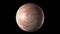 Makemake, dwarf planet isolated on black background. 3D render