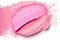 Makeup Beauty Pink Lipstick Swatch on White Background