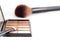 Makeup brush and earth tone eyeshadow