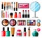 Makeup collection. Set of decorative cosmetics.