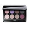 Makeup color eyeshadow palette. Open make-up eye shadow kit container top view. Realistic vector illustration