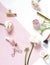 Makeup cosmetic accessories products and flowers