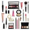 Makeup Cosmetics Accessories Realistic.Items Collection