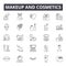 Makeup and cosmetics concept line icons, signs, vector set, linear concept, outline illustration