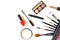 Makeup cosmetics tools and beauty cosmetics, products and facial cosmetics package lipstick, eyeshadow