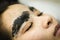 Makeup eyebrow tattooing, pretty asian woman face
