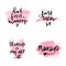 Makeup fashion logo. Lettering illustration. Calligraphy phrase