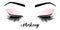 Makeup master logo. Vector illustration of lashes and brow.