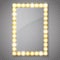 Makeup mirror isolated with gold lights. Vector