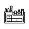 makeup organiser bathroom interior line icon vector illustration