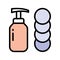 Makeup remover isolated icon, makeup removal products vector icon